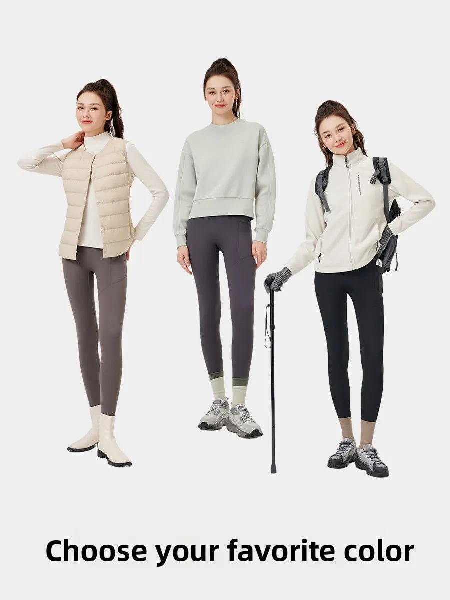 케트 아크스킨 요가 팬츠 여성용 피트니스 힙업 노라인 아우터웨어 겨울 팬츠 비침방지