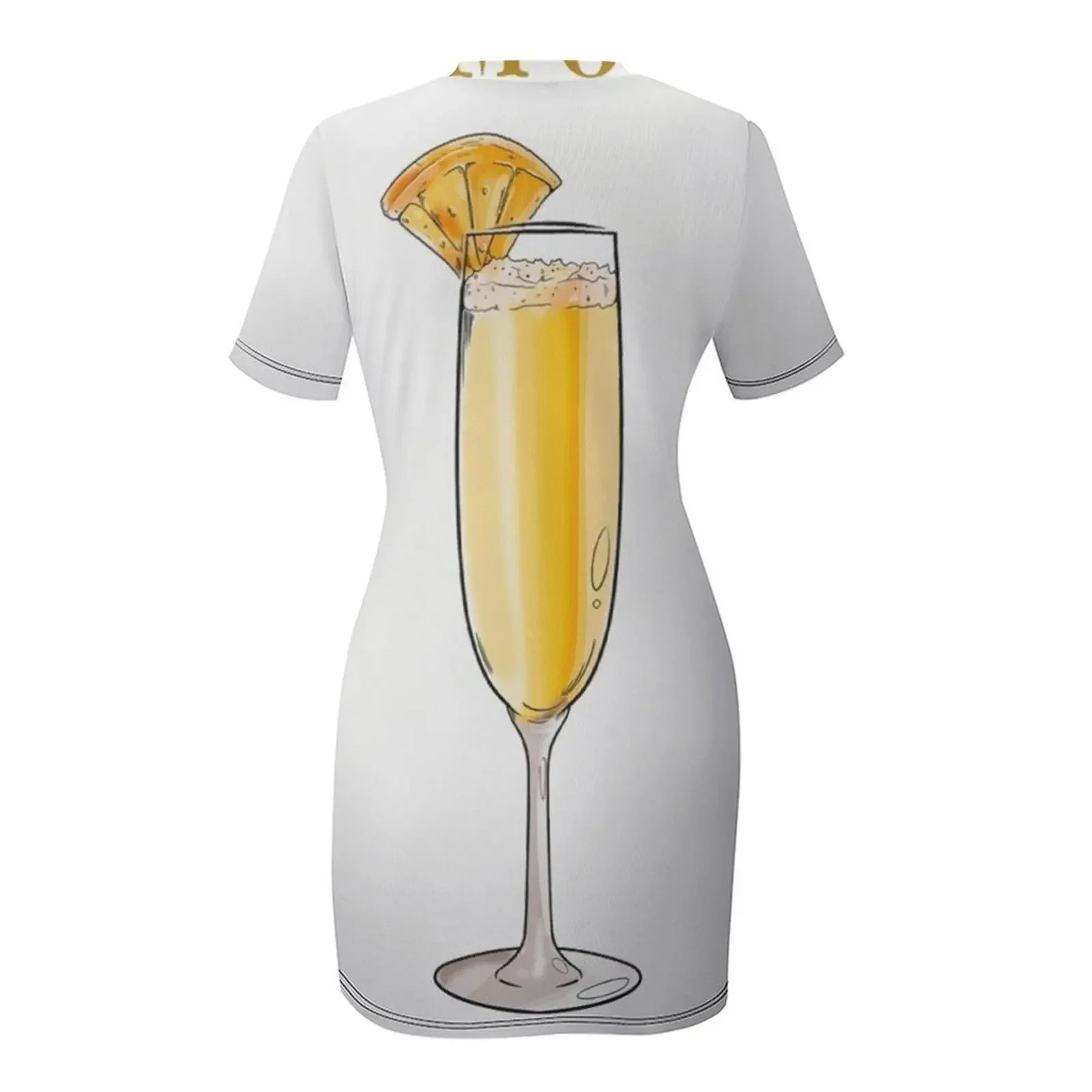 ドリンクミモザワイン半袖ドレスウエディングドレス2025ドレス女性用ロングドレス女性用