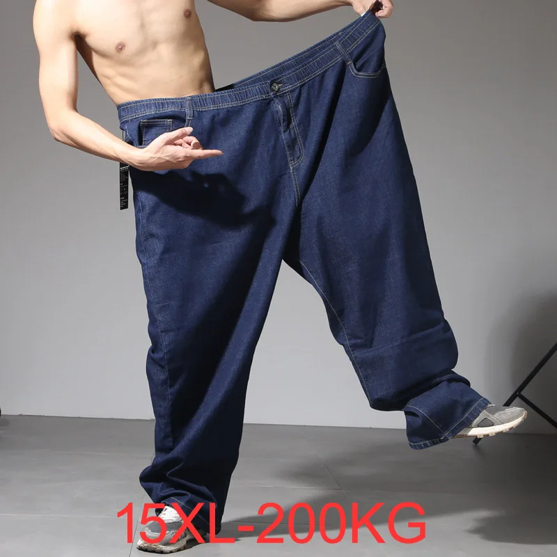 Oversized Men\'s Jeans Plus Size Jeans Business Straight 200kg Pants 14XL 13XL 12XL 10XL jeans men