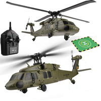 WLtoys K170 UH-60L Black Hawk 1:24 Scale RC Helicopter 6G Gyro 6-Axis Brushless Motor LED Military Toy Remote Control Helicopter