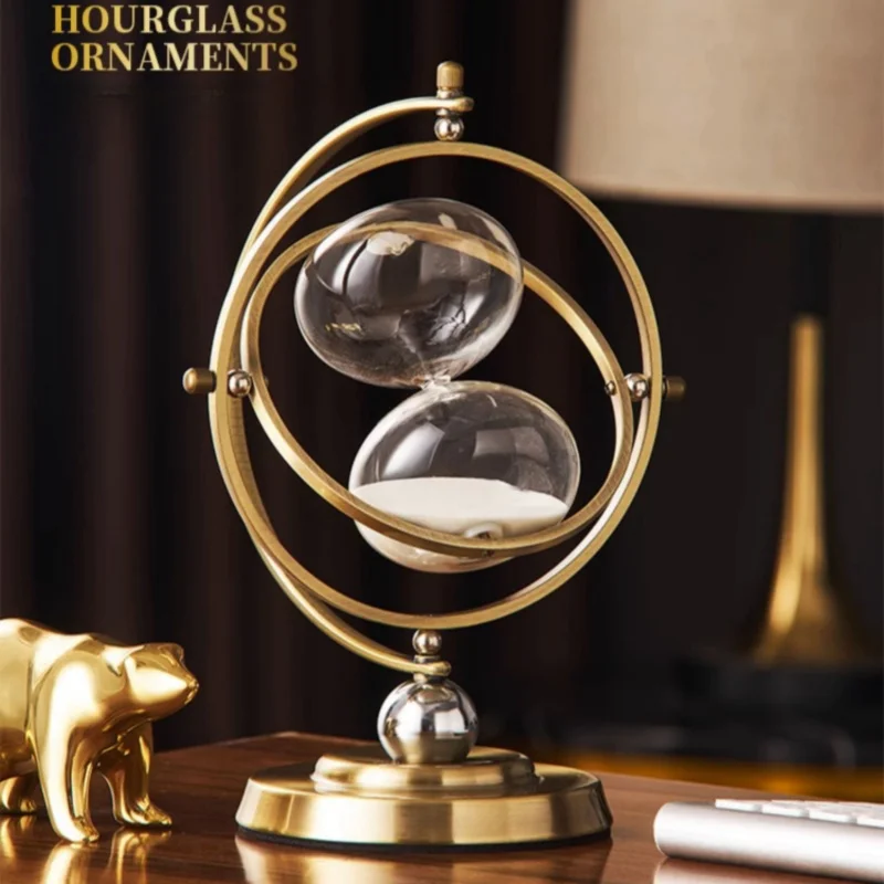 

Aesthetic Globe Hourglass Nordic Sand Clock Vintage Glass Sandglass Timer Desk Decor Luxury Living Room Decoration Home Ornament