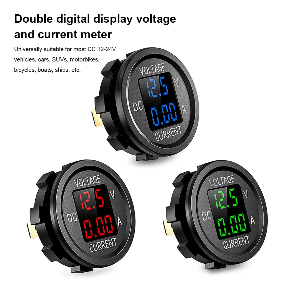 Car Digital Voltmeter Ammeter Meter Multimeter Automotive Measuring Tool