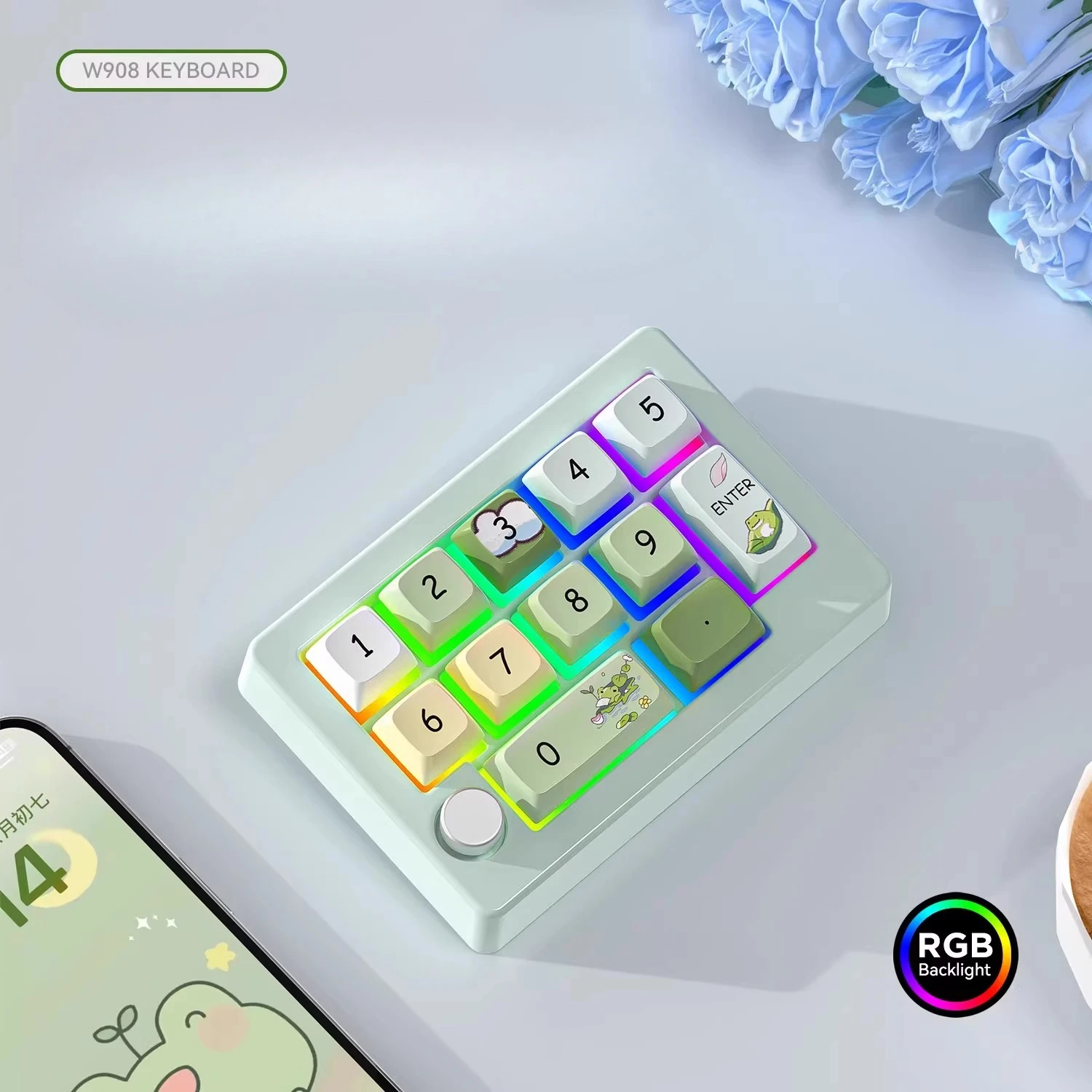 

Цифровая клавиатура, 12-клавишная беспроводная трехрежимная RGB-клавиатура, пользовательская офисная механическая клавиатура, программируемая макросов, полноклавишная мини-клавиатура с горячей заменой