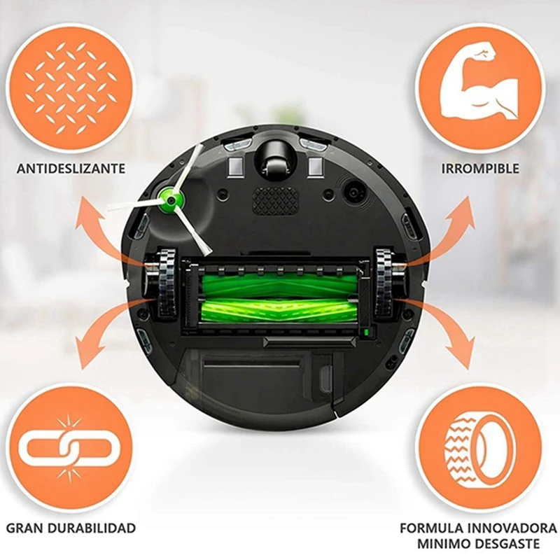 IRobot Roombaホイールシリーズ500, 600,700, 800, 900,e5,i7用の滑り止めタイヤ付き掃除機