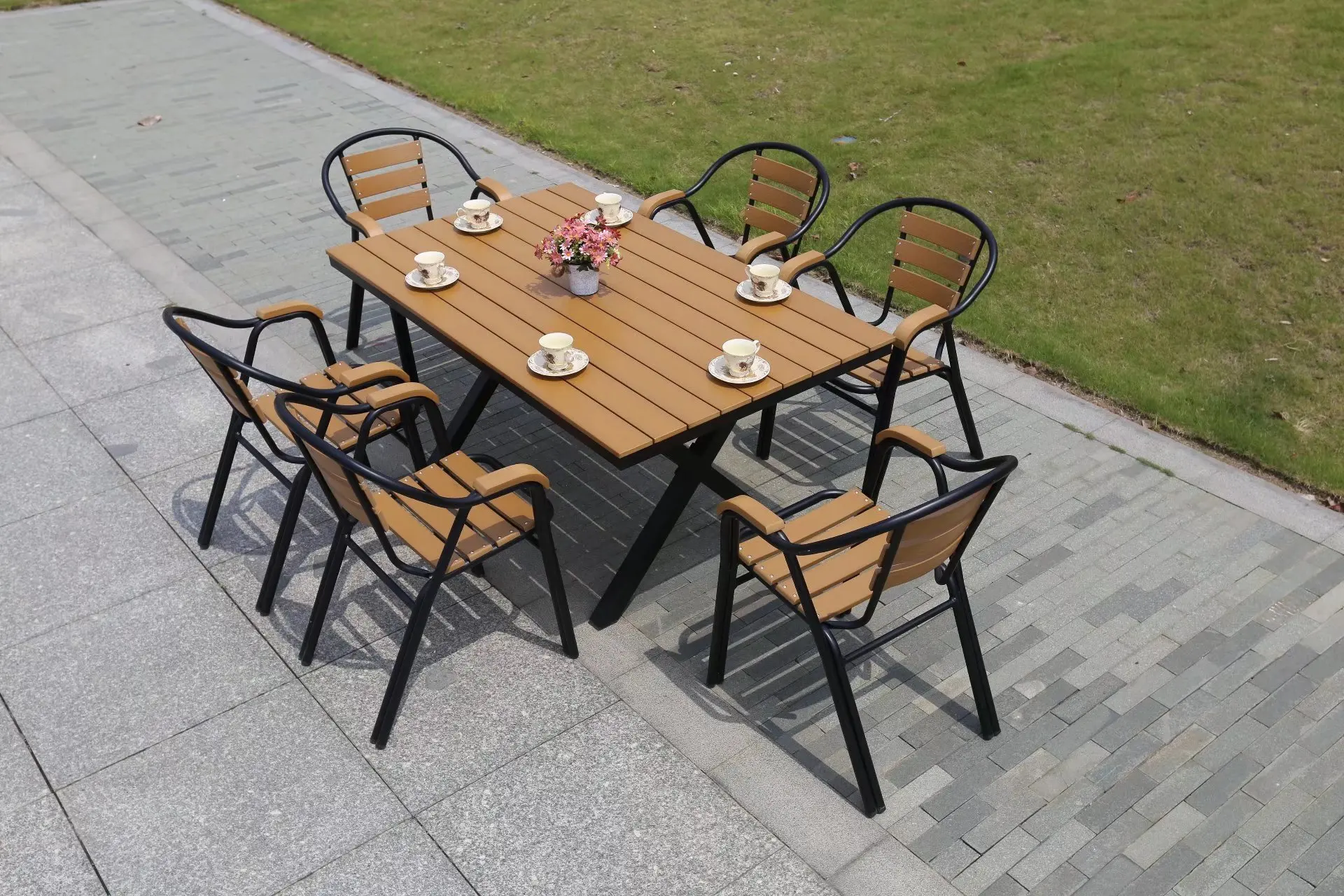 Simple Outdoor Tables and Chairs Open-air Balcony Villa Leisure Cafe Tables and Chairs Milk Tea Shop Tables and Chairs