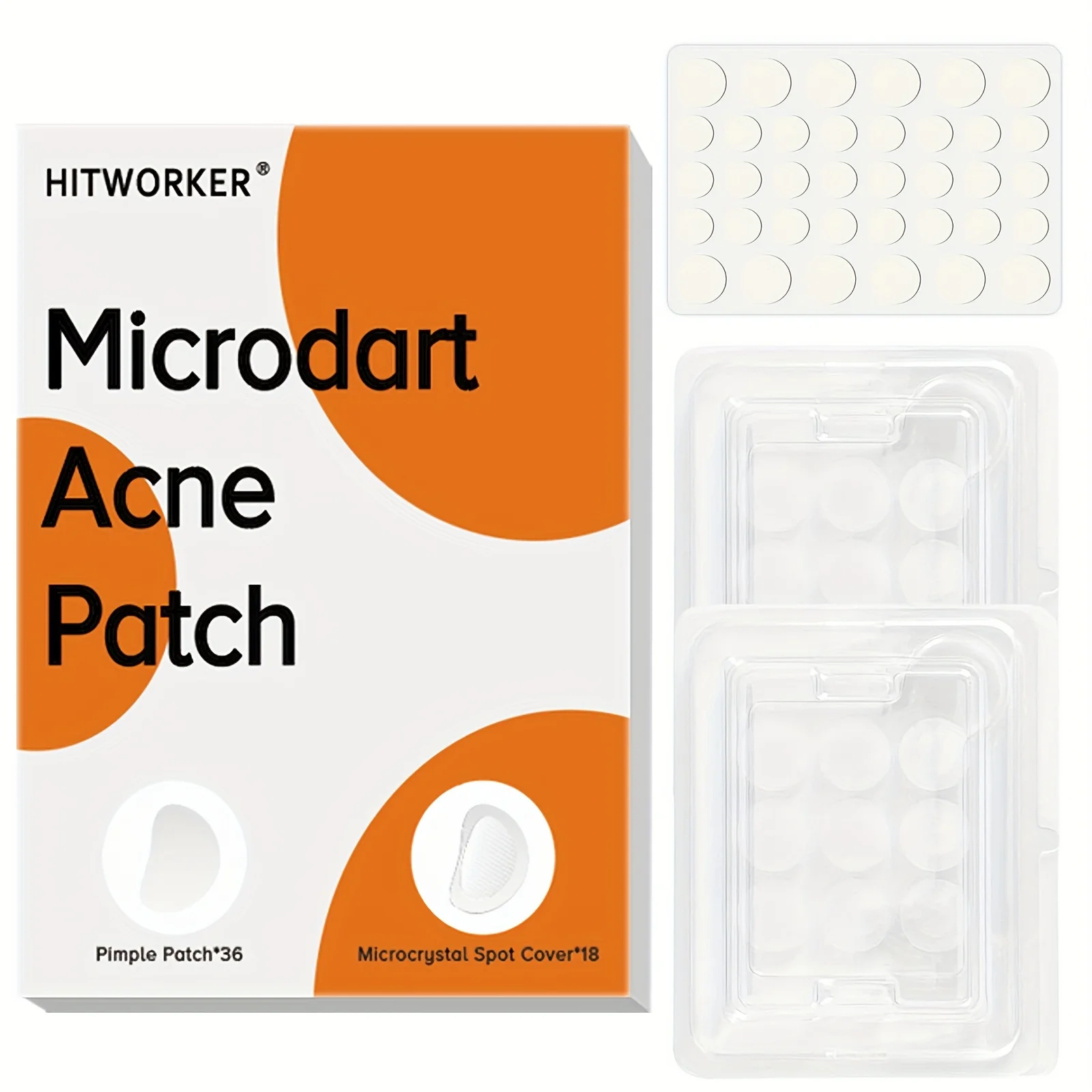 60 Parches para Granos con Microcristales, Cubre Imperfecciones Redondos para el Rostro, Cuidado Diario de la Piel