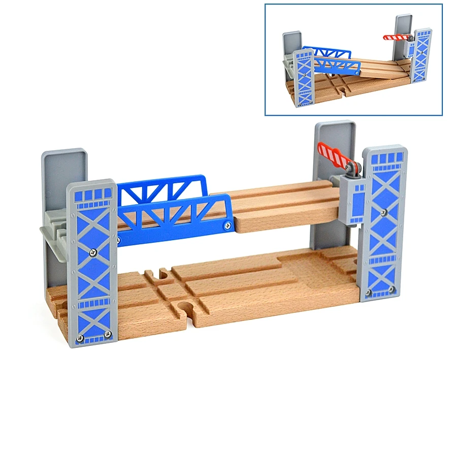 Wooden Train Track Racing Railway Toys All Kinds of Bridge Track Accessories fit for Biro Wood Tracks Toys for Children Gift