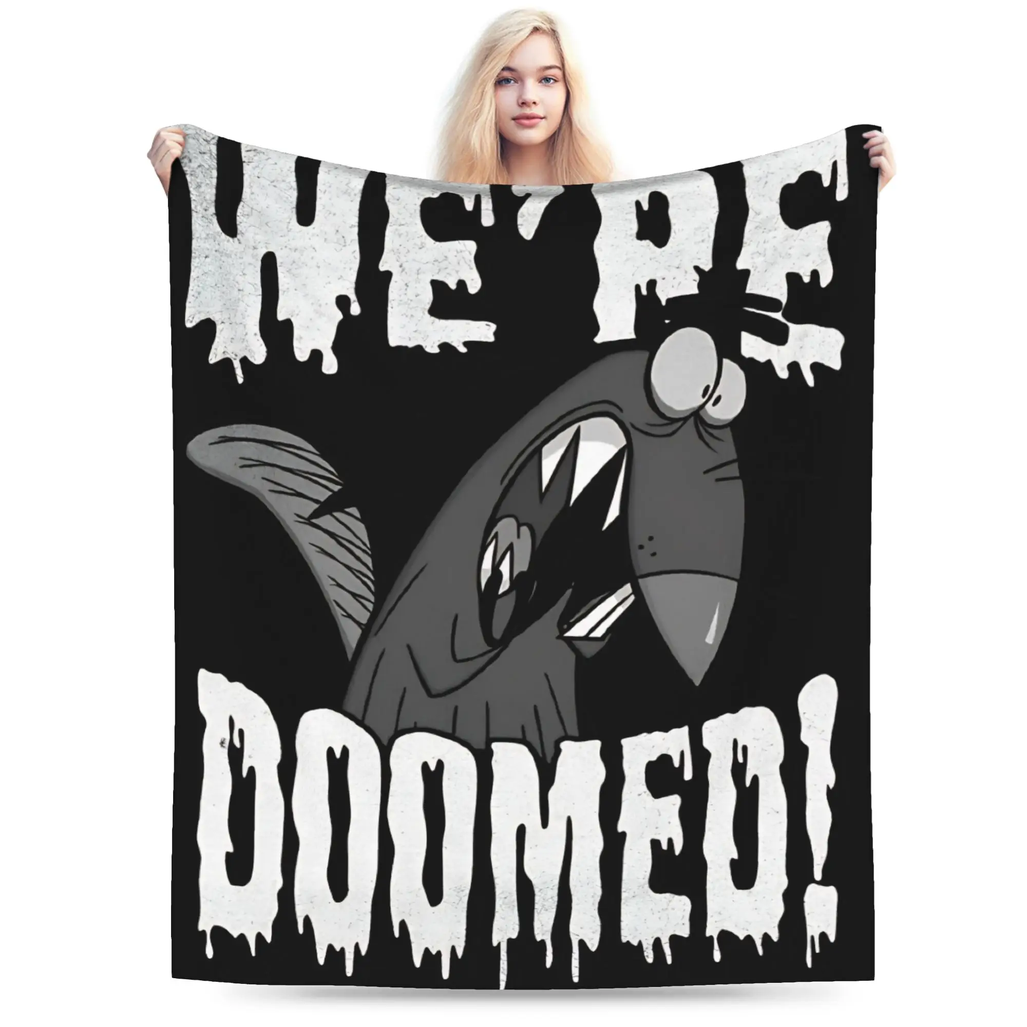 Cozy Angry Beavers Halloween Dagget We're Doomed Blanket Merch Bed Decorative  Throws And Blankets Super Soft Flannel for Couch
