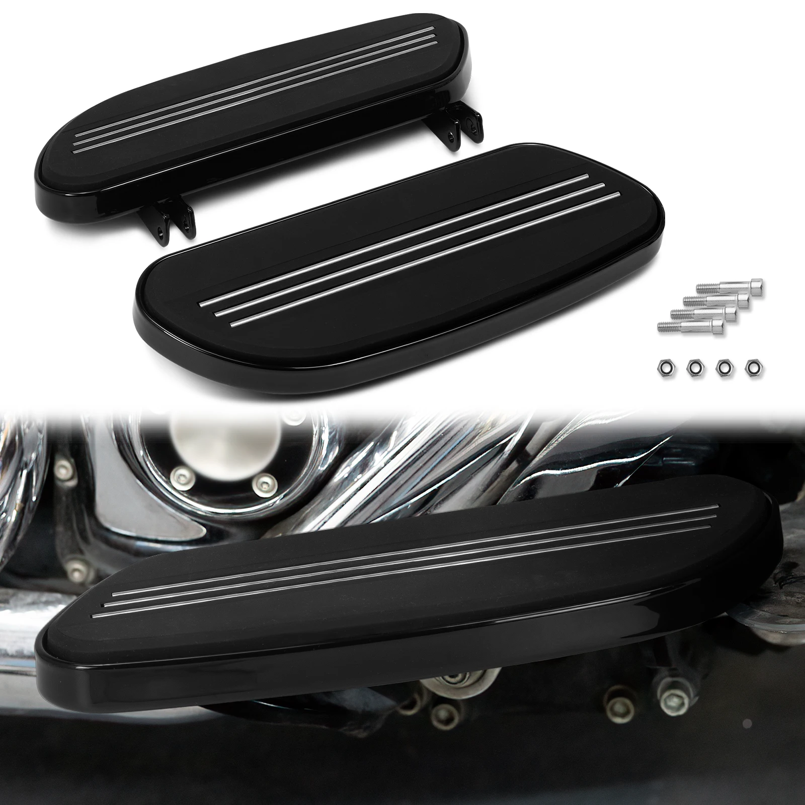 Motorcycle Rider Footboard Compatible with Harley Touring Road Glide Road King Street Glide Electra Glide Softail Trike Models