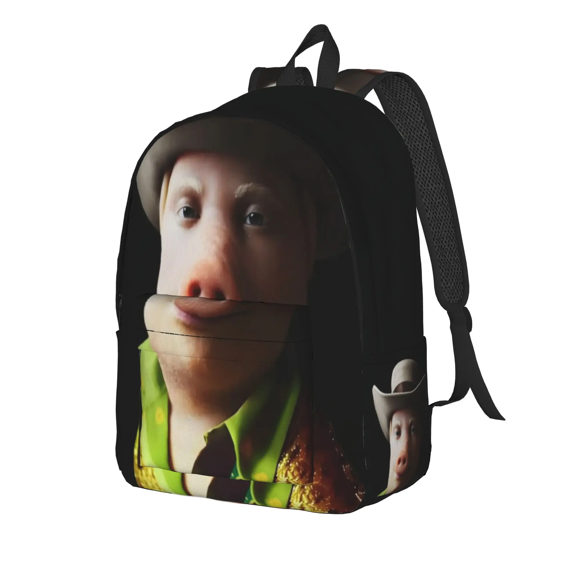 Disco Cowboy John Pork Backpack  Cool Backpacks Girl Trekking Breathable School Bags Colorful Rucksack