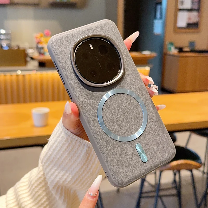 

For Honor Magic 8 7 6 Pro Case ELVEV Magnetic Fashion Plain Leather CD Pattern with Metal Button Shockproof Phone Cover