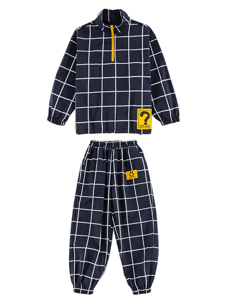 2022 Kids Hip Hop Clothing Boys Girls Tops Pants Loose Long Sleeved Kpop Outfit Jazz Dance Costume Street Dance Rave Wear BL9321