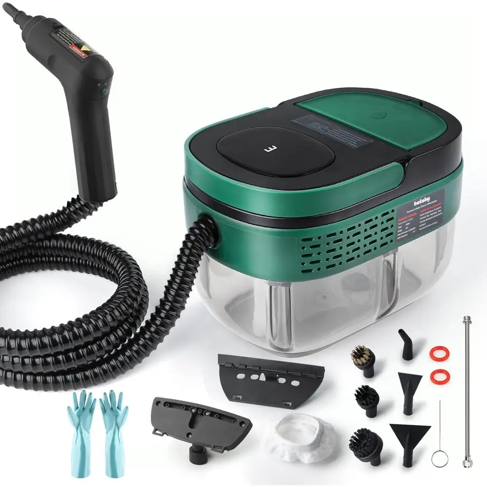 

Портативный пароочиститель с ручным управлением, большой резервуар для воды 1,6 л, 3 уровня регулировки, утолщенный шланг, портативный пароочиститель, H