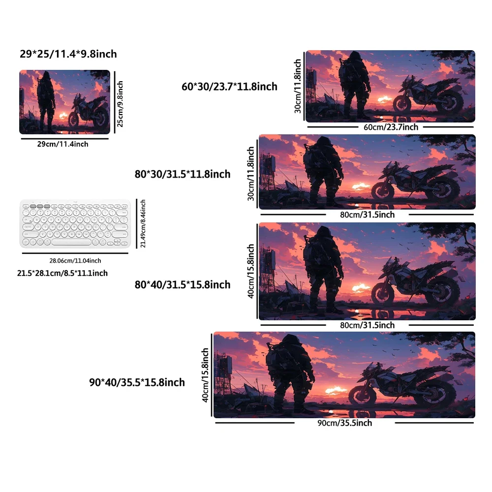 Animación motocicleta accesorios de oficina de ordenador de lujo alfombrillas de ratón súper grandes reproductor de juegos accesorios de ordenador rectangulares alfombrillas