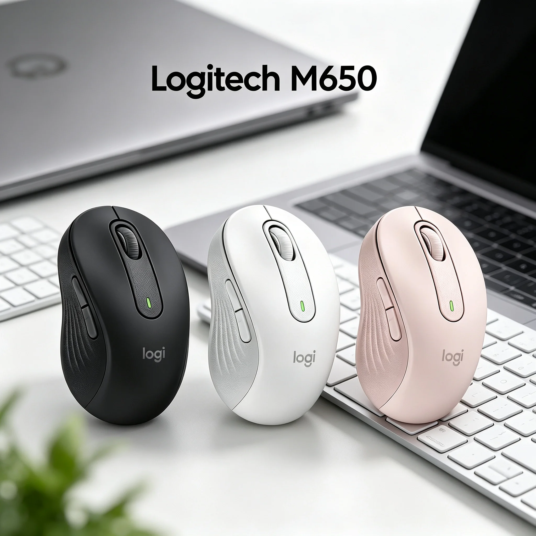 Logitech M650 Signature SilentTouch Wireless Mouse Low Noise Click Ergonomic Comfort Grip Multi OS Compatible Windows Mac Chrome