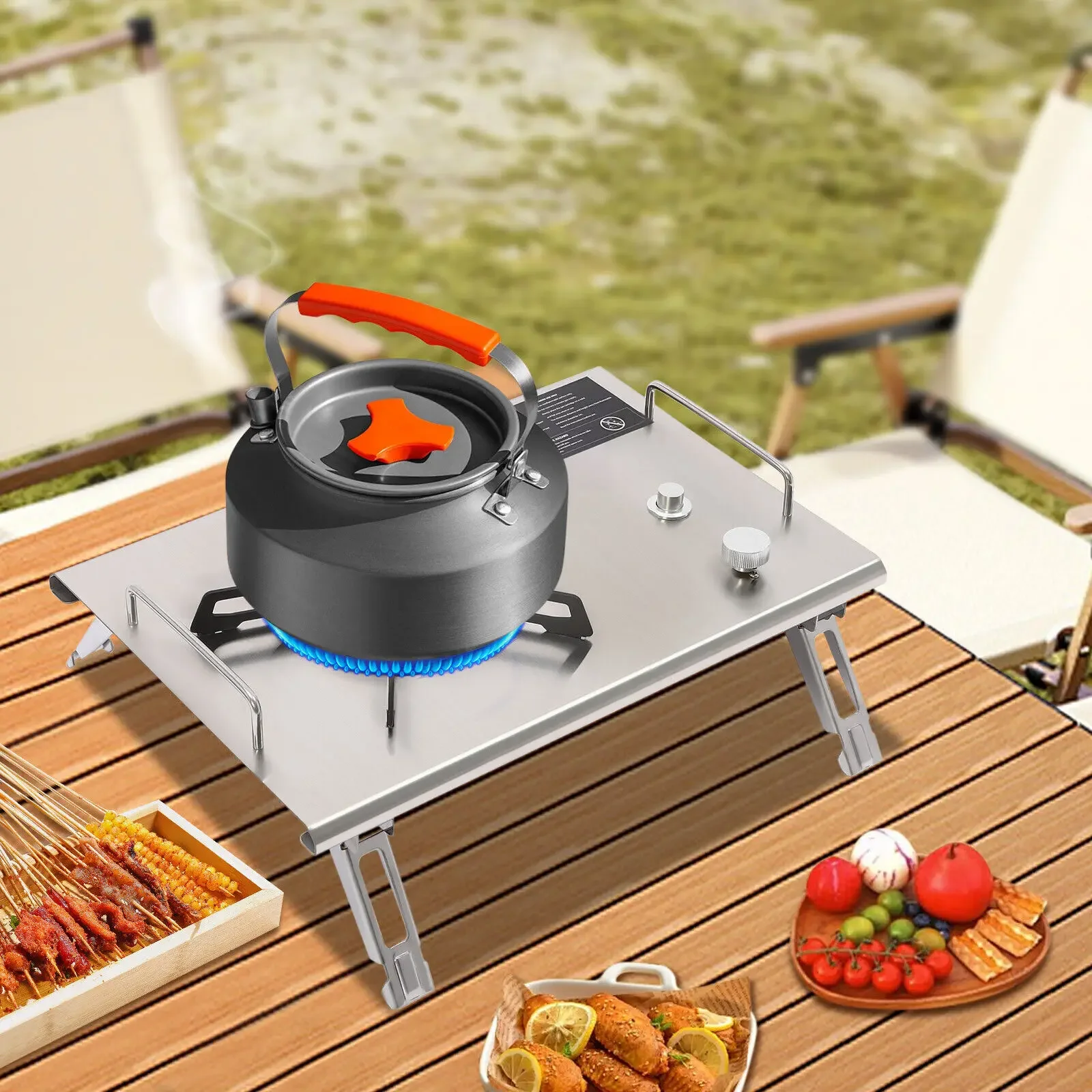 

Durable Stainless Steel Camping Gas Burner - 13,648 BTU Compact Stove for Outdoor Cooking