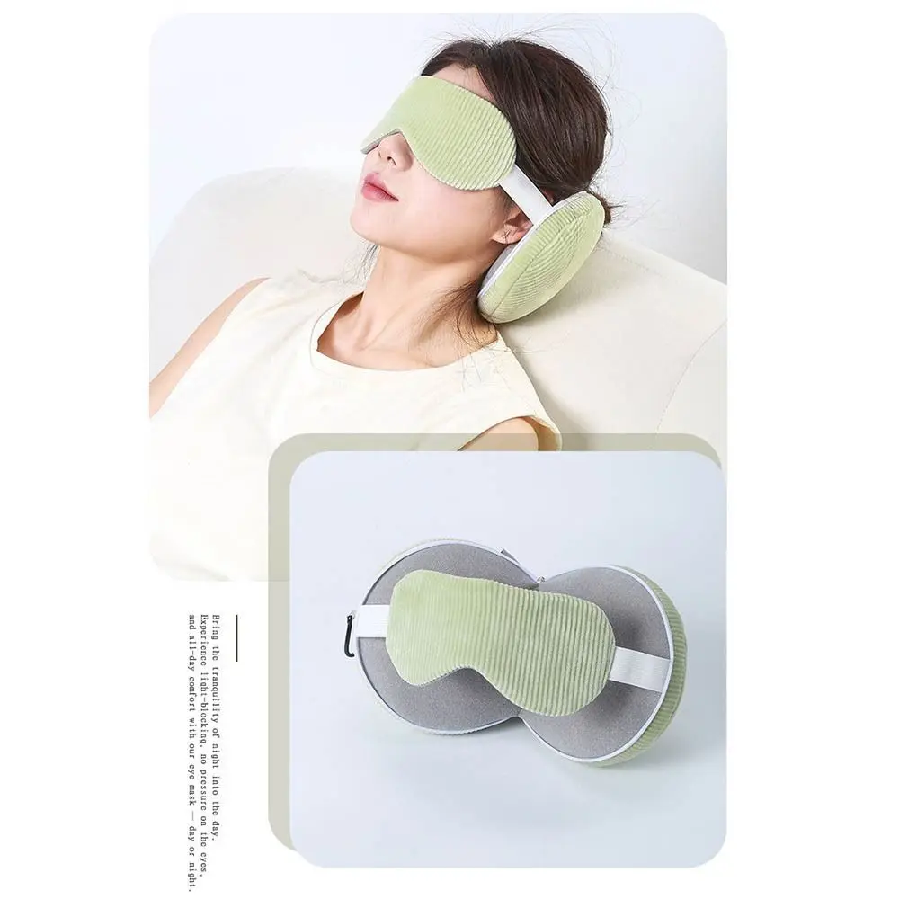 

Foldable 2 in 1 Eye Mask Pillow Soft Elastic Band Travel Folding Pillow Neck Support with Storage Hook U-shaped Pillow