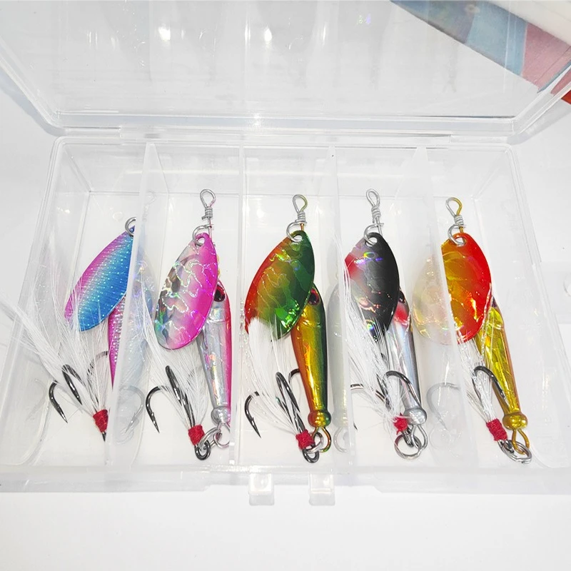 1/5 قطع الصيد سبينر الطعم 15 جرام ملعقة إغراء الطعوم المعدنية خطاف ثلاثي Isca الأسماك الاصطناعية المتذبذب المغذية الكارب سبينيربايت #5