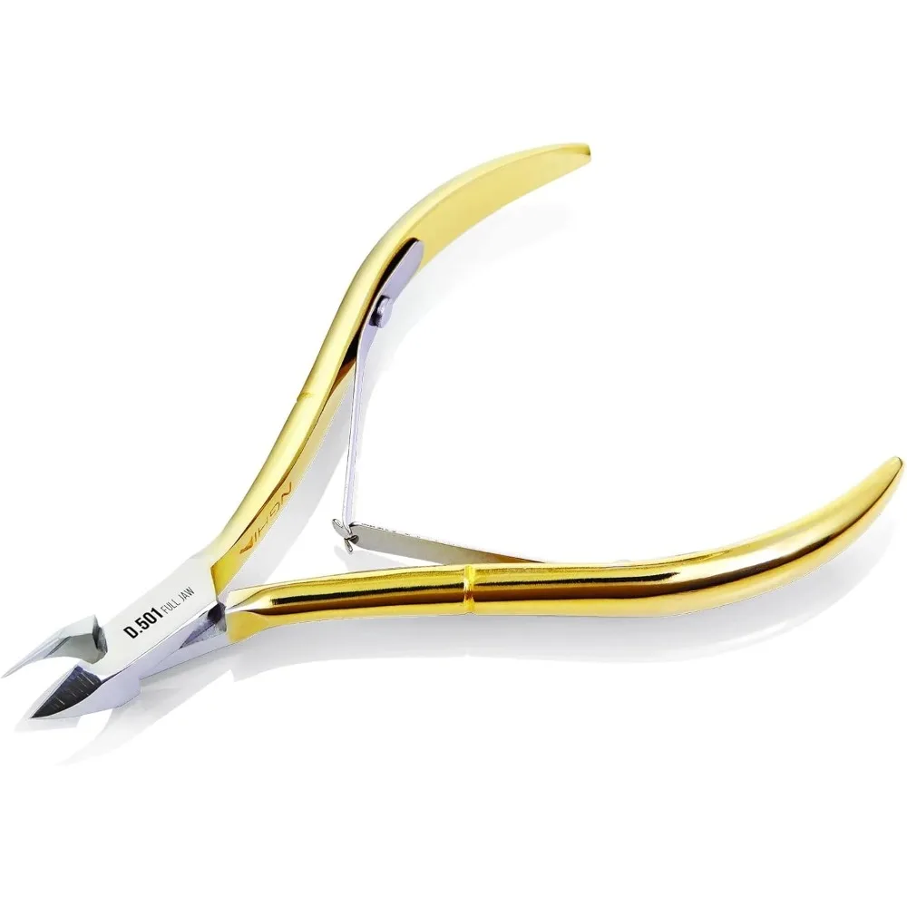 

Professional Steel Cuticle Nipper C-118 (Previously D-501) Gold Plated Cuticle Cutter Trimmer Manicure Tools with Double Spring