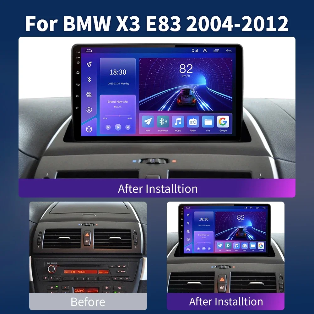 Для BMW X3 E83 2003-2011 беспроводной CarPlay Android Auto автомобильные интеллектуальные системы No 2 din 2din DVD