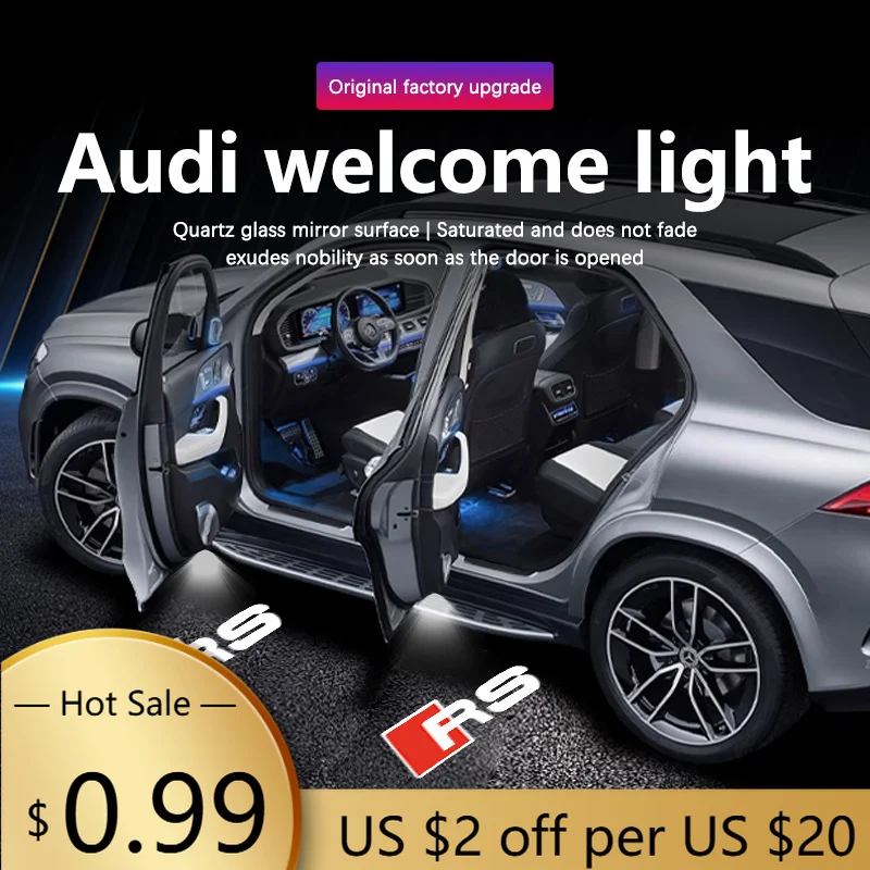 

Hub Caps Hot 2Pcs LED Car Door Welcome Light Car Logo Projector Lights For Audi Sline RS A3 A4 A5 A6 A7 A8 S3 S4 Q2 Q3 Q5 Q7 S6