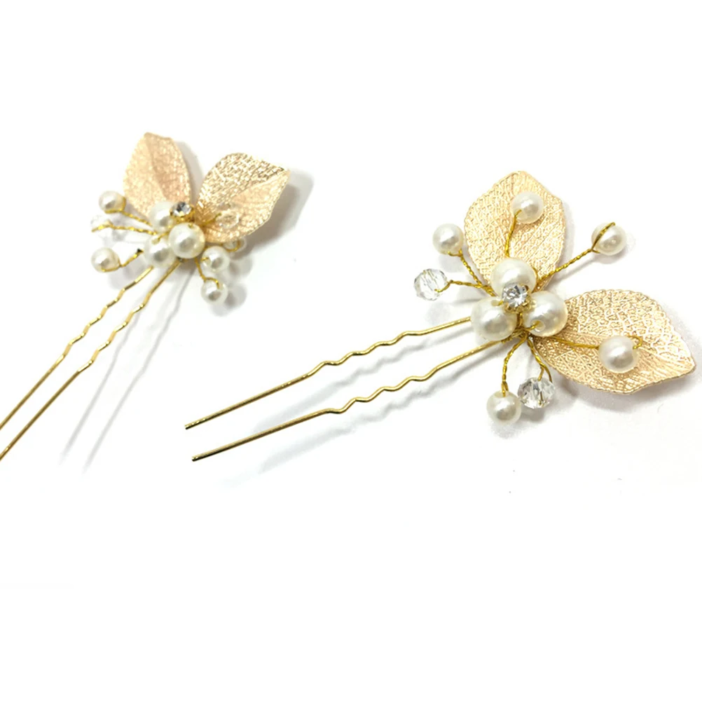 

4 Pcs Pins Alloy Hairpins Rhinestone Headwear Stick nament Women Rhinestone Headwear Hair Accessories U Shape Headdress