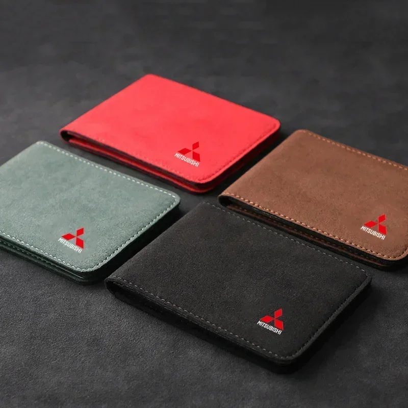 10x8cm Suede Driver License Holder Cover for Mitsubishi Lancer Ex Mirage V33 G4 26 OTO ASX L300 Montero L200 EVO Pajero Galant view 5