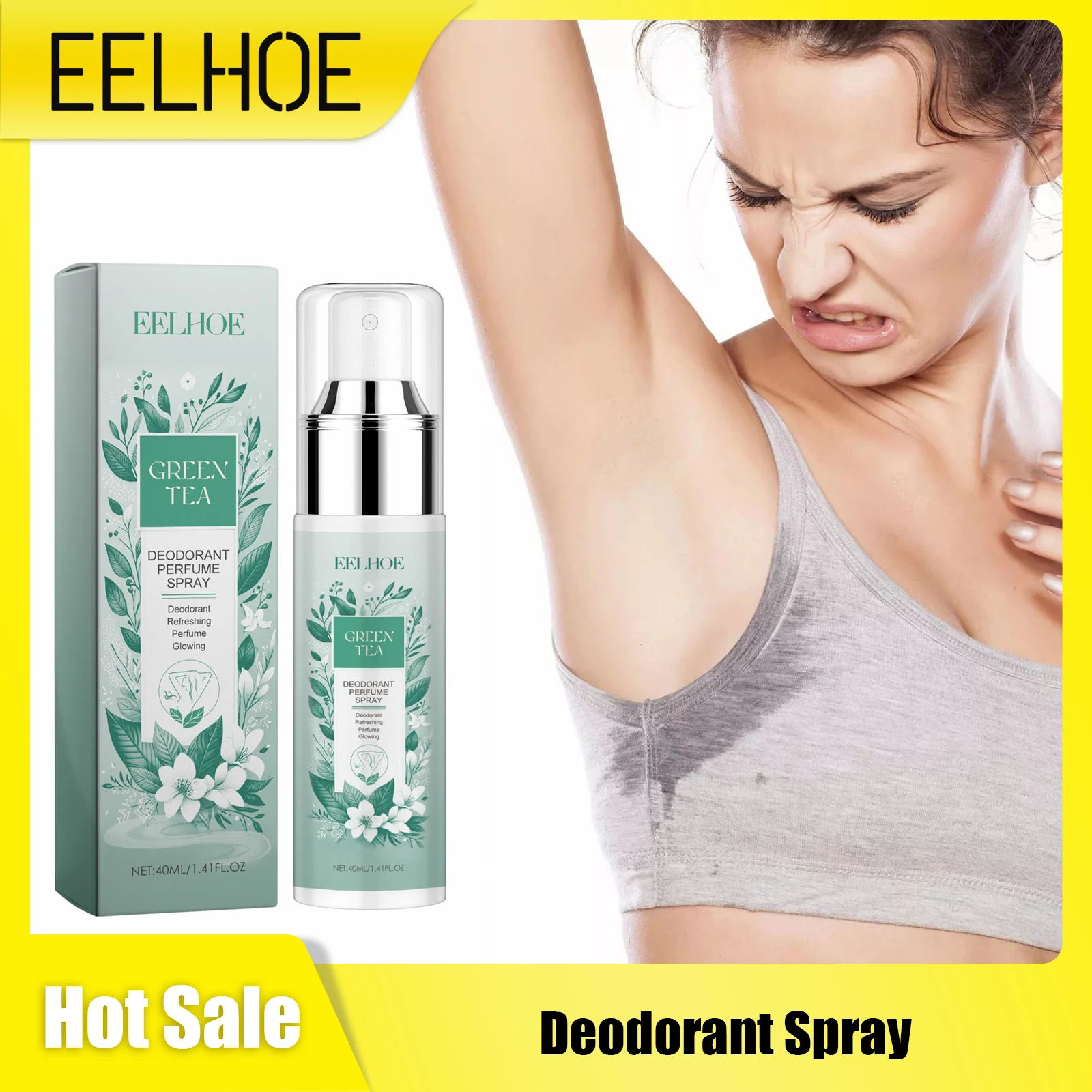 EELHOE Body Odor Underarm Sweat Deodorant Long Lasting Perfume Pheromone Anti Sweat Underarm Odor Removal Deodorant Spray 40ml