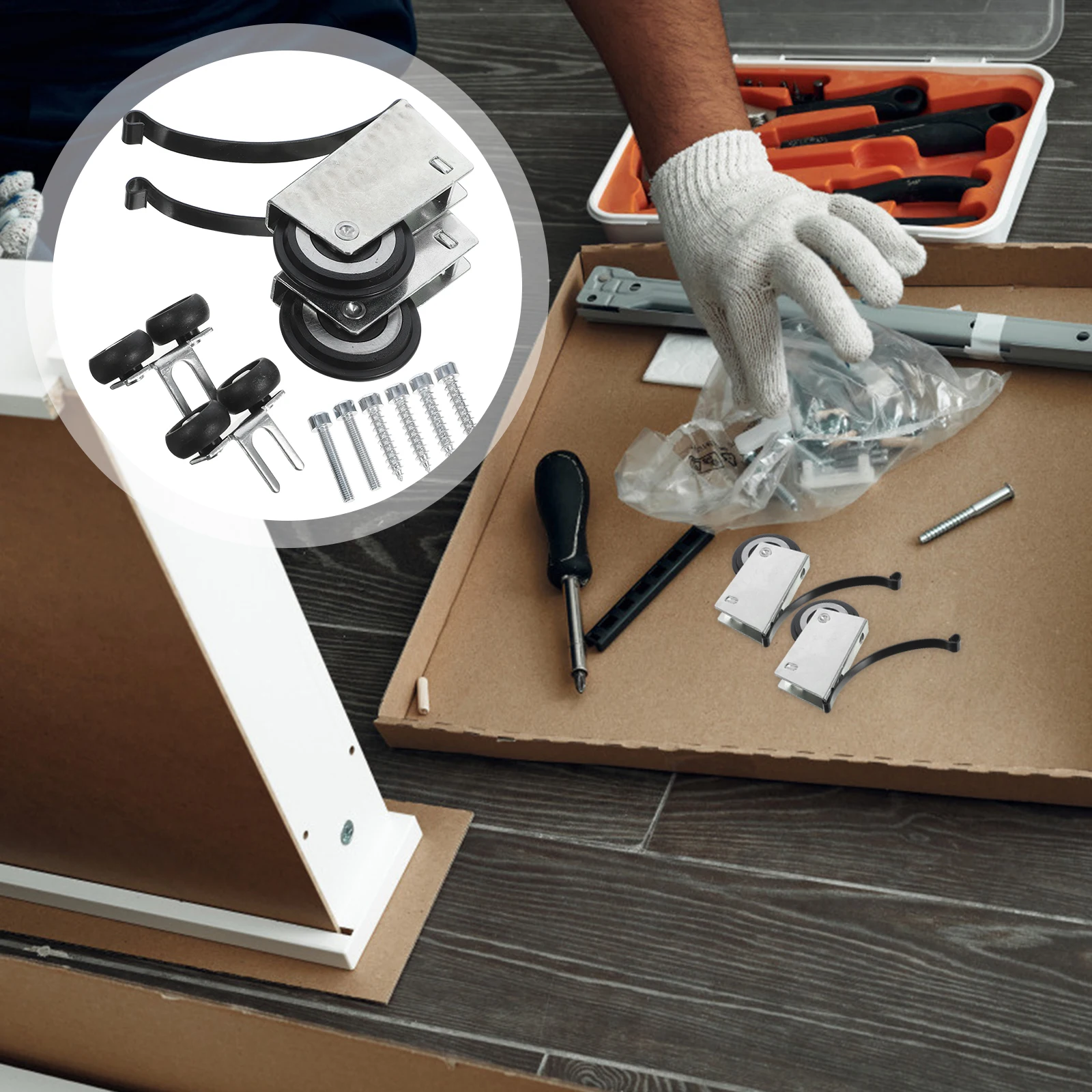 

1 set Metal Pulley Roller Wheel Bottom Closet Cabinet Accessories Silent Durable Hardware Bearing Smooth Heavy Duty For Glass