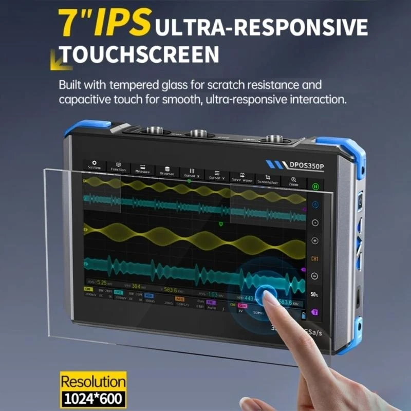 Easy Carry 4 in 1 Oscilloscope with Spectrum Analyzers & Speed waveforms Capabilities for Industrial Use