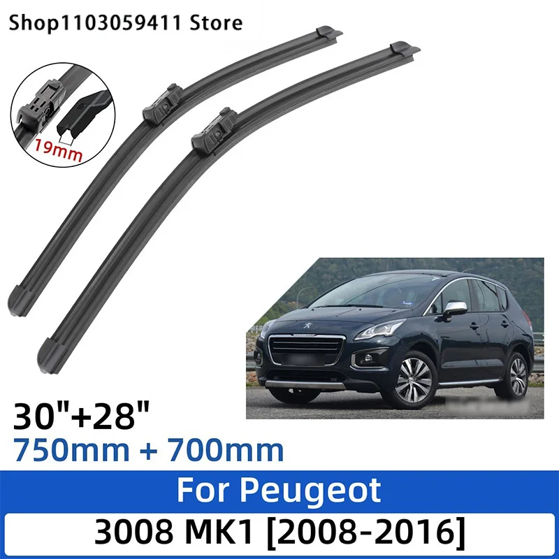 

For Peugeot 3008 MK1 2008-2016 30"+28"Front Rear Wiper Blades Windshield Windscreen Window Cutter Accessories 2015 2016