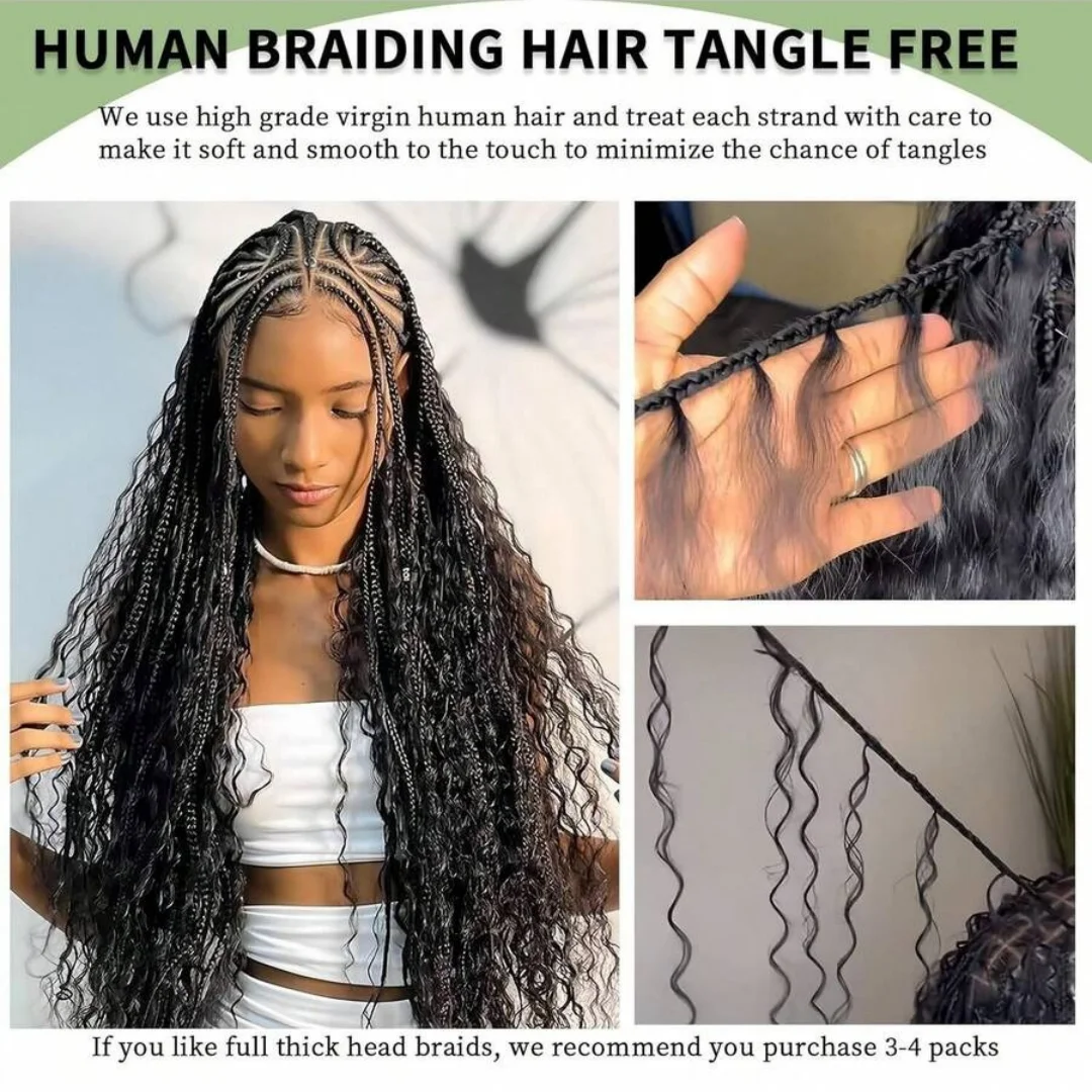 Smiegirl Curly Wave Human Brai - Water Wave Bulk Human Hair For Braiding ulasan dan harga