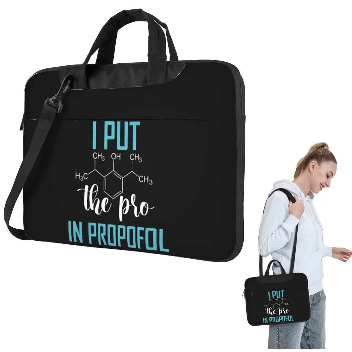 ANESTHESIA Pro In Propofol Crossbody Laptop Bag Case Computer Bag Resistant Protective Notebook Pouch for Macbook Pro