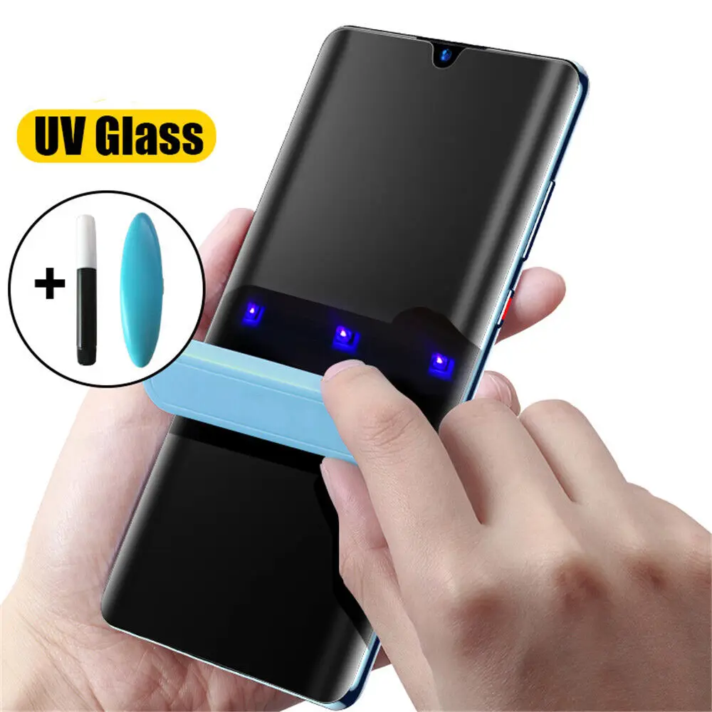 

UV Tempered Glass For Huawei P30 Pro P50 Pro P40 Nova 7 8 9 10 Screen Protector Mate 50 Pro 40 30 20 Full Glue Protective Film