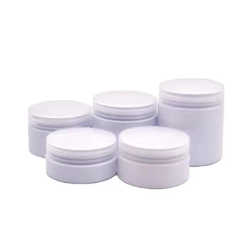 

24Pcs Plastic Jar Cream Packaging 50g 80g 100g 150g 200g White Jar Clear Cover Portable Refillable Container Cosmetic Jars