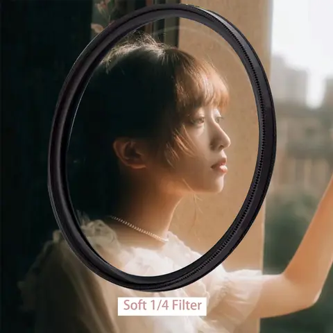 Soft White Diffusion 1/4 Filter Mist Dreamy Cinematic Effect Filter Ultra Slim 49mm 52mm 55 58 62 67 72 77mm 82 mm Soft Filter