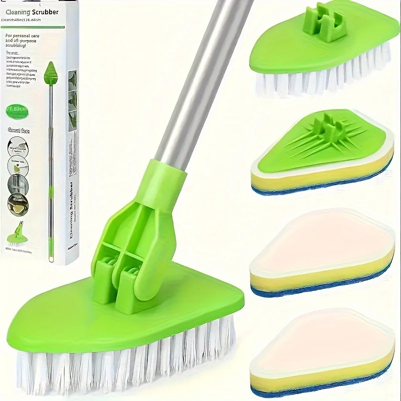 1 multifunctional retractable long handle cleaning brush set - for floor, tile and bathtub bathroom cleaning tools Brush cleanin