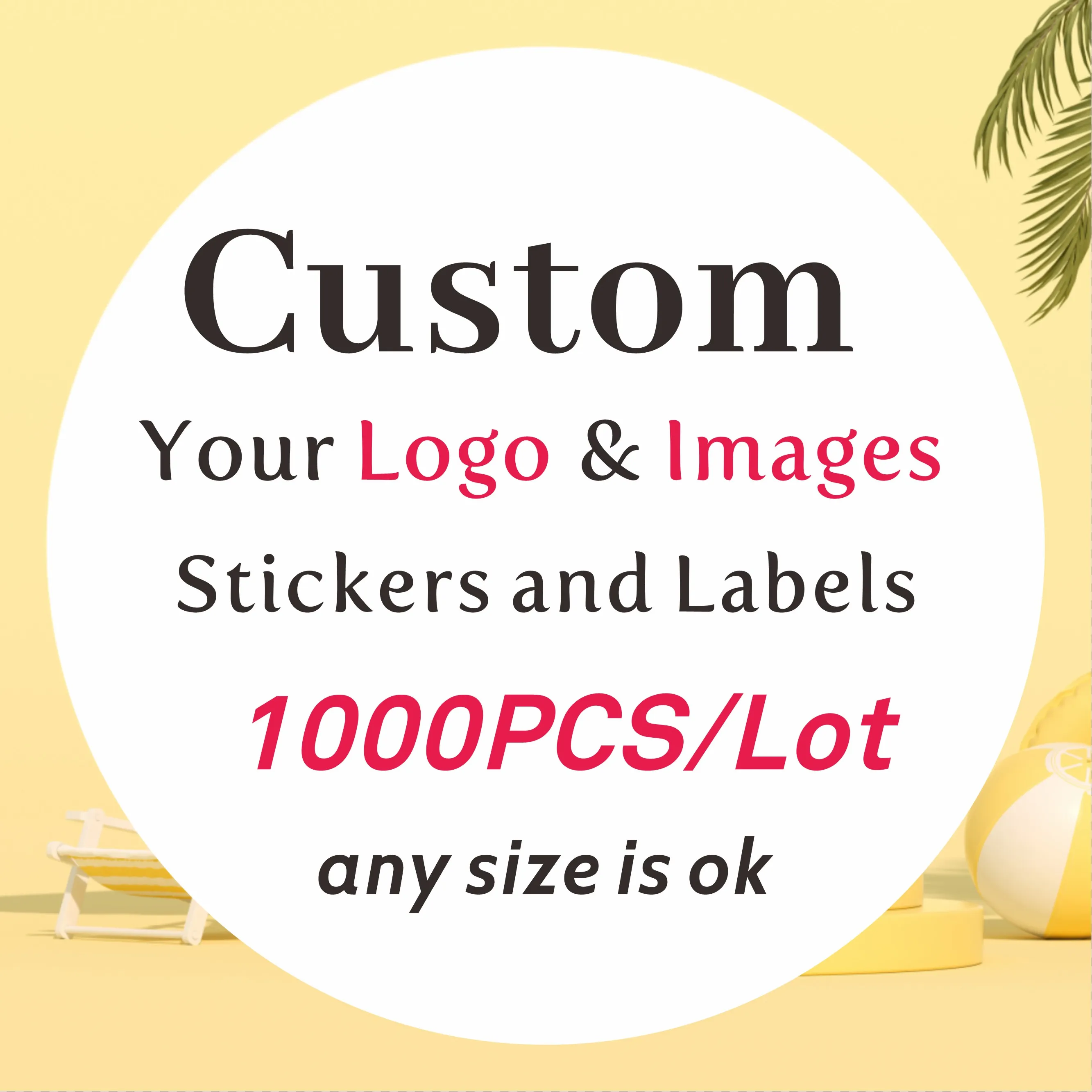 

1000PCS Custom Stickers and Customized Logo Personalized Labels Wedding Birthday Baptism Stickers Design Your Own Logo Stickers