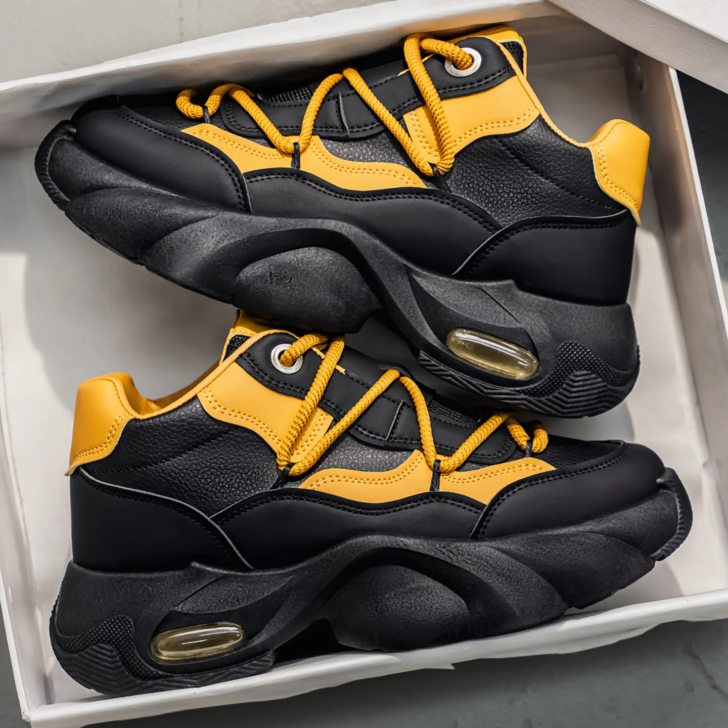 

Мужская обувь, модные массивные кроссовки, повседневная обувь на платформе, увеличивающая рост для мужчин, дизайнерская спортивная обувь на шнуровке Tenis Masculino