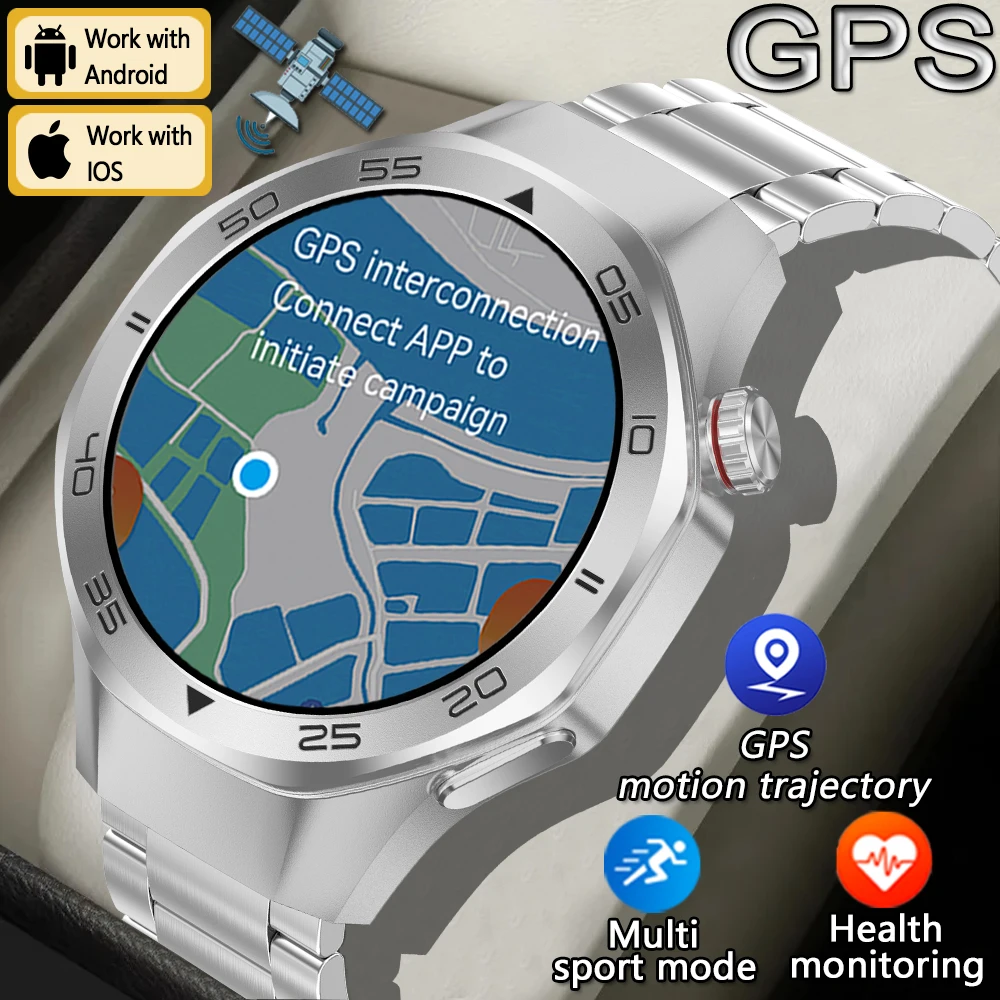 

Смарт-часы для спорта на открытом воздухе с GPS для мужчин, 520 мАч, высокая батарея, 1,53-дюймовый HD AMOLED-экран, водонепроницаемые умные часы 3ATM для Android IOS