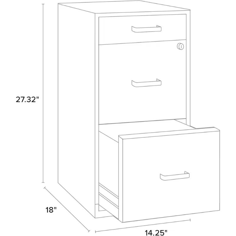

Filing Cabinets, 18"D Vertical File Cabinet w/Three layer drawer, Used for storing files&small office supplies, Filing Cabinets