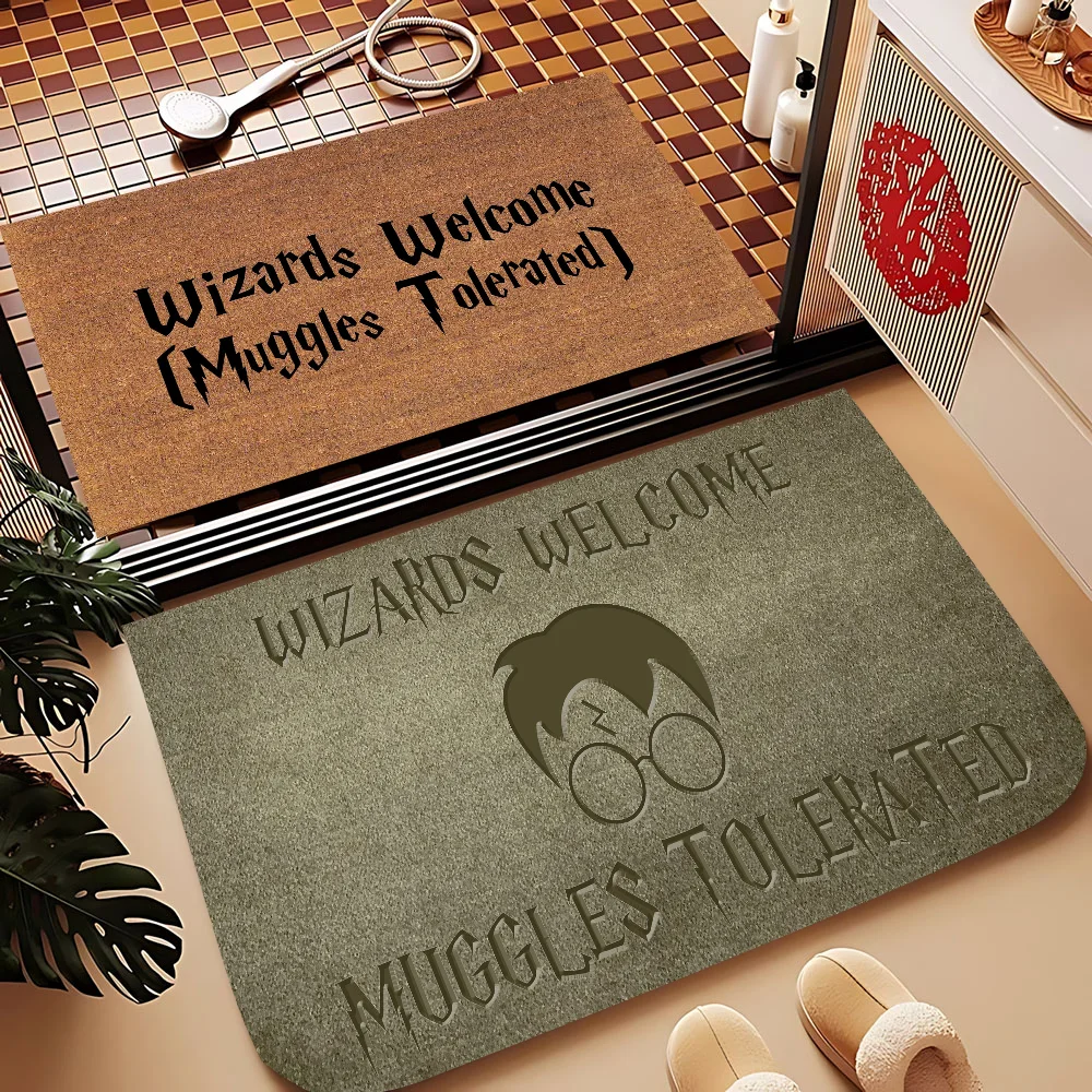ترحيب Muggles الكلمة حصيرة غرفة الاطفال غرفة نوم الديكور شرفة المضادة للانزلاق ممسحة غرفة المعيشة ترحيب البساط