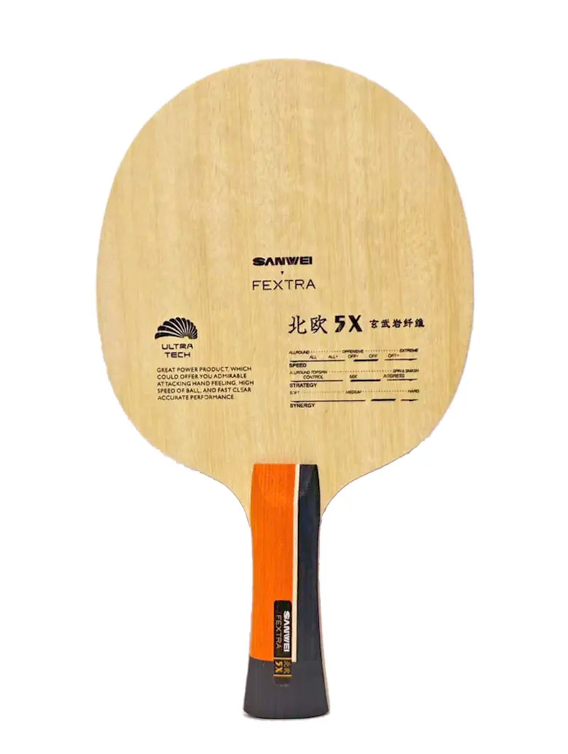 Original SANWEI FEXTRA 5X Table Tennis Blade Inner Outer Basalt Fiber Ping Pong Paddle Professional 7-Ply Table Tennis Racket