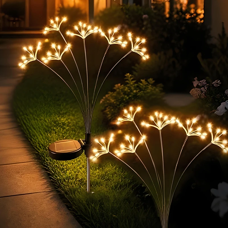 LED Solar Fireworks Lights Outdoor Garden Yard Patio Flowerbed Lawn Planter Walkway Decor Waterproof Solar Fairy Lights
