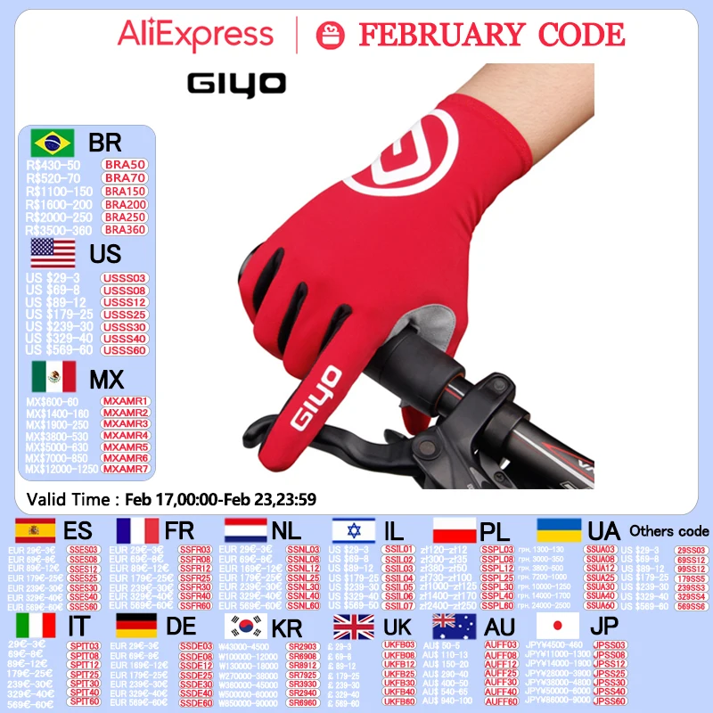 GIYO Touch Screen Long Full Fingers Half Fingers Gel Sports Cycling Gloves MTB Road Bike Riding Racing Women Men Bicycle Gloves