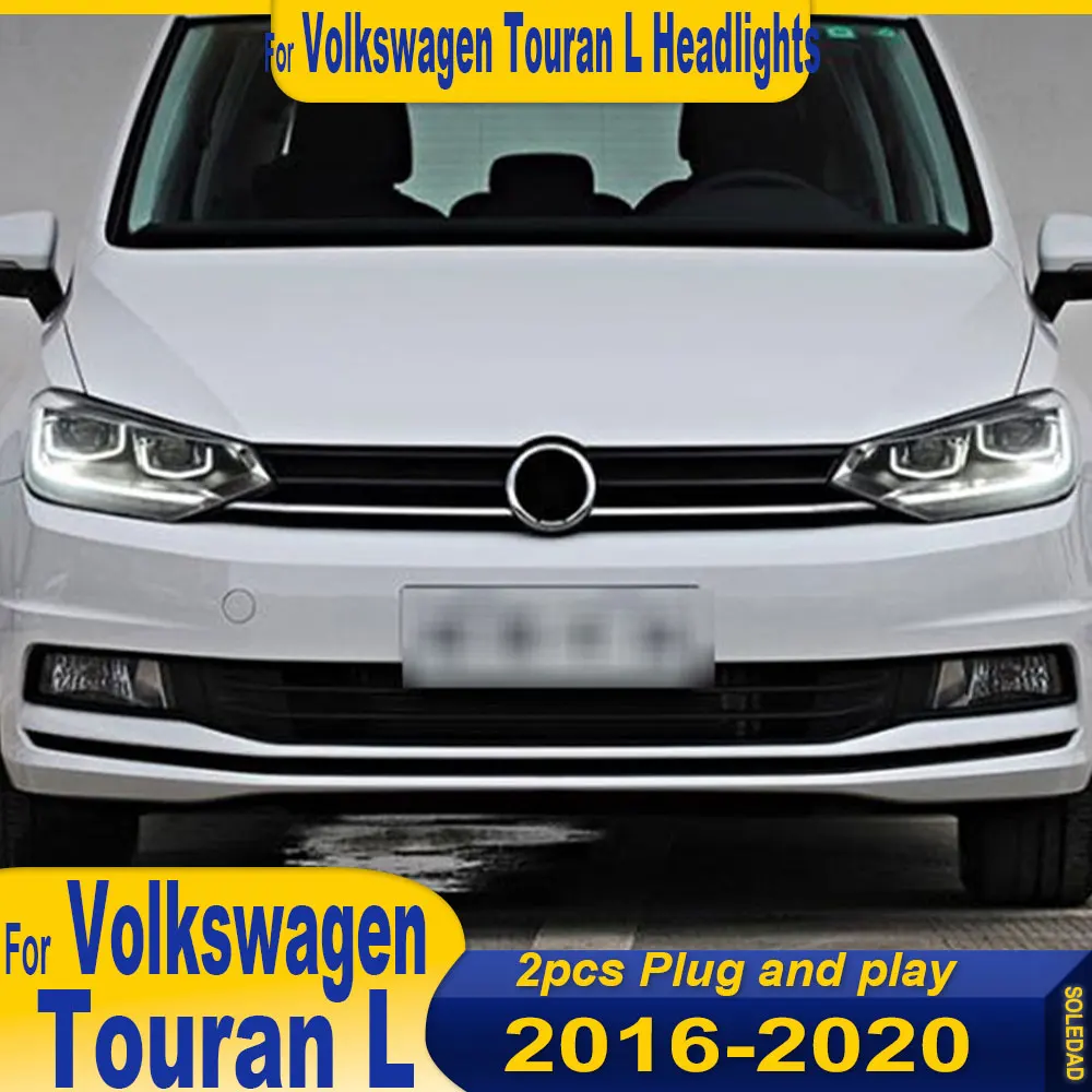 

Для Volkswagen Touran L 2016-2020: Светодиодные фары в сборе с ДХО, стоп-сигналом и указателями поворота, Plug and Play