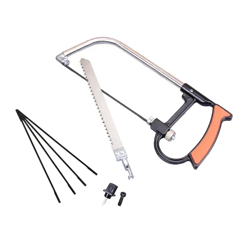 8in1 Multi-Purpose Hand Saw Kit Steel Saw for Metal Wood Glass DIY Woodworking Tool with 6 Blades