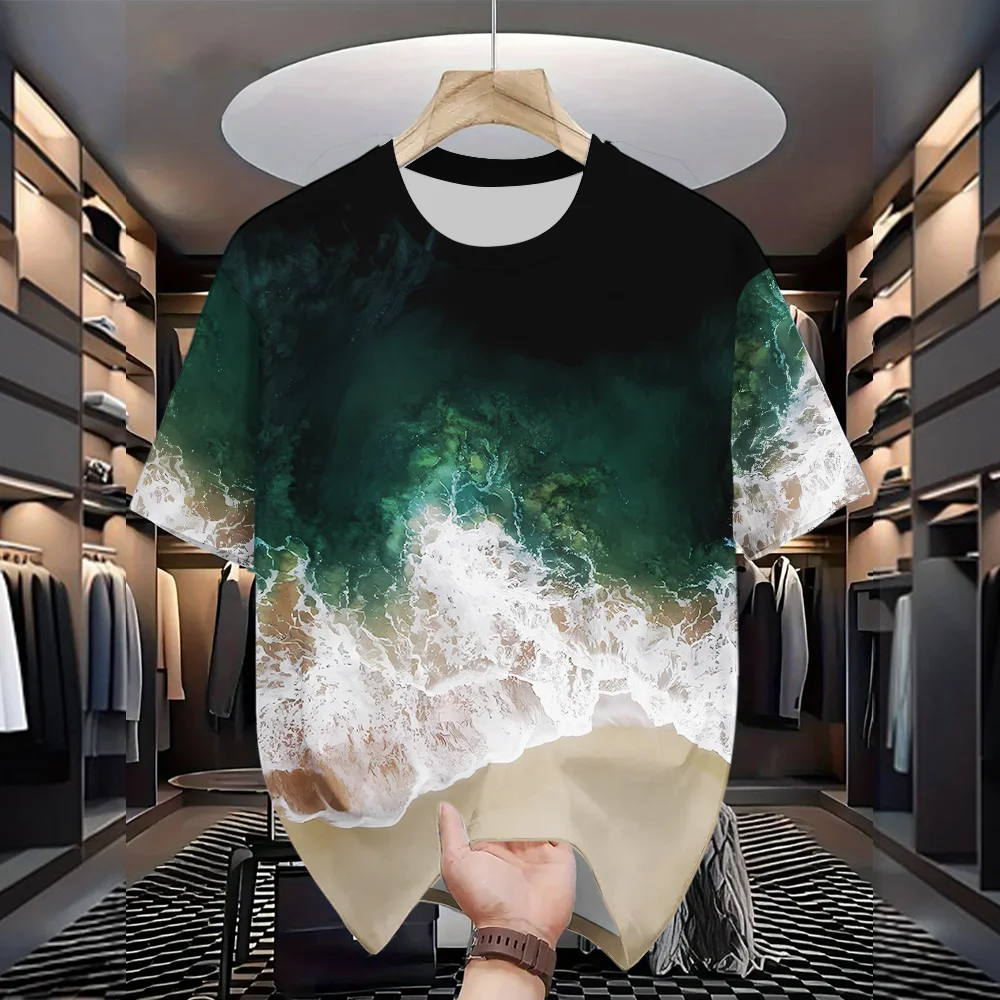 

Men's sports T-shirt printed short sleeved casual loose top men's T-shirt