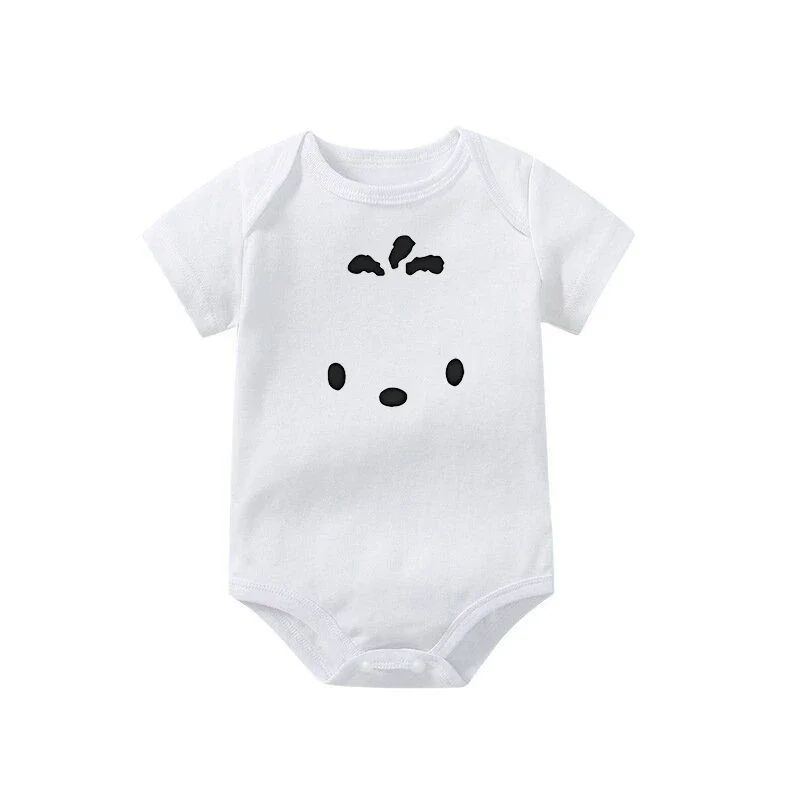 Sanrio Newborn Romper New Hello Kitty Kuromi Cinnamoroll Baby Crawling Clothes Anime Cute Expression Bodysuits Costume Kids Gift