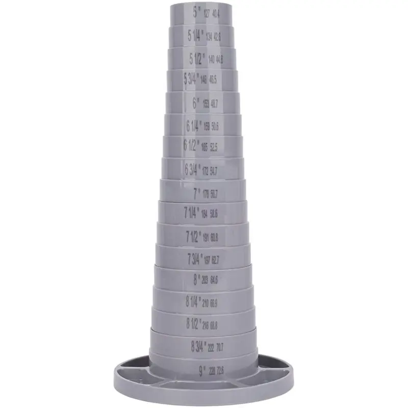 ●Segmented Bracelet Sizing Mandrel Tower Rotatable With 6 Compartment Storage Base, Markings 5-9 Inch